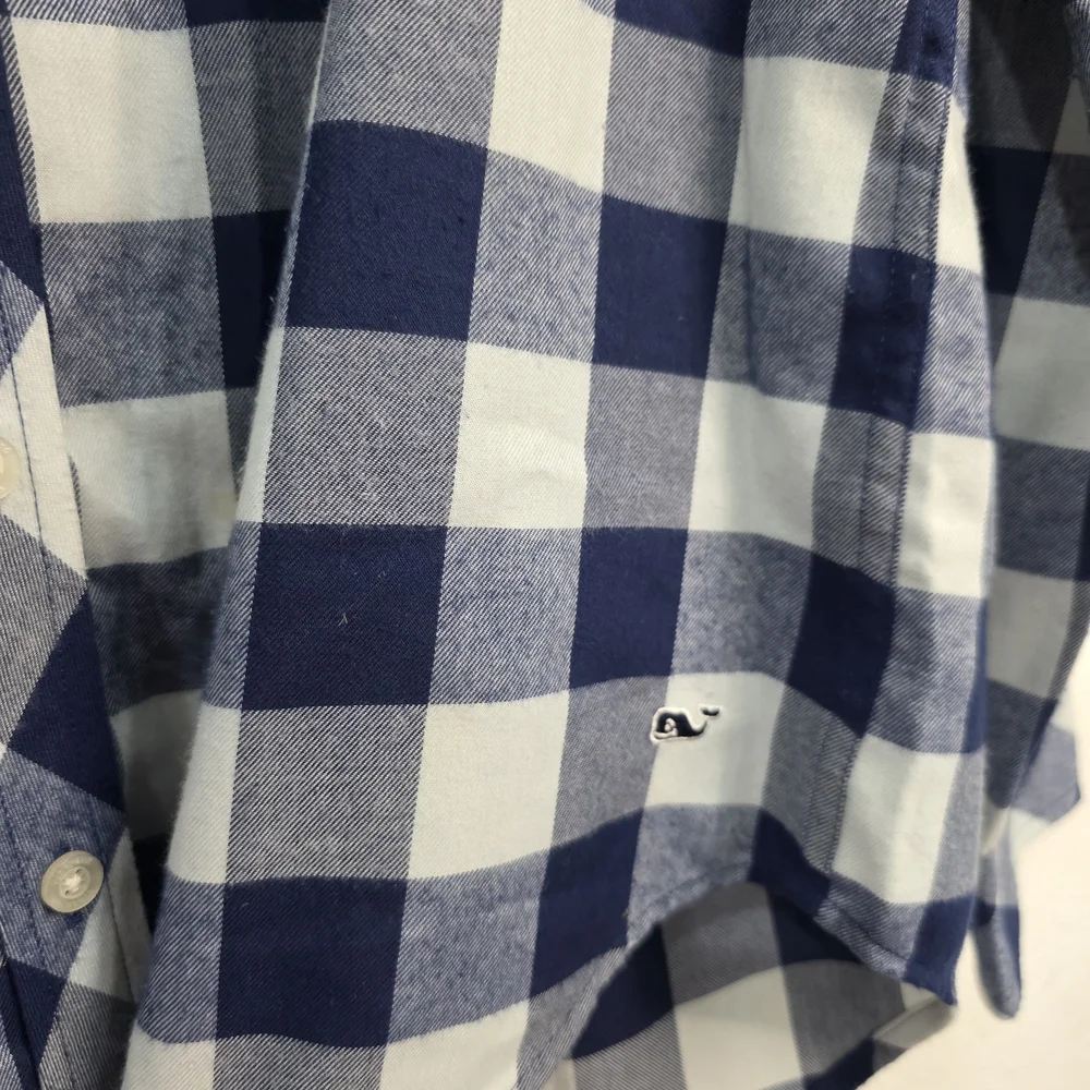 Vineyard Vines Navy and White Plaid Shirt - Picture 5 of 14
